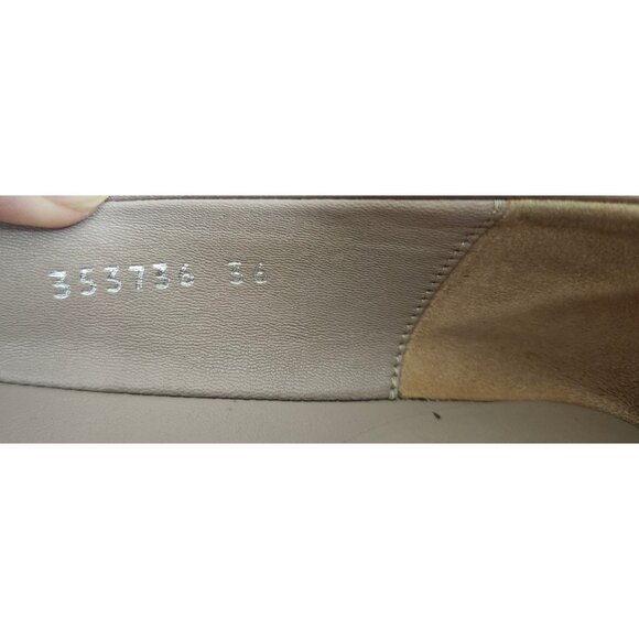 Gucci Women's Ballet Flats Pink Satin Square Toe GG Crystal Logo Designer Shoes - Picture 10 of 14